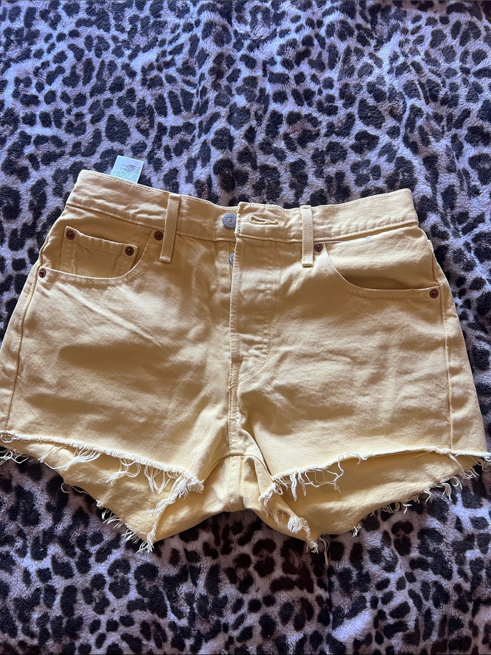 Levi’s 501s High-Waist Yellow Denim Shorts
